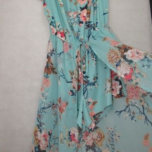 Flowy festival Romper Light Blue Floral L